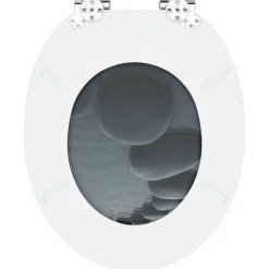vidaXL Asiento inodoro WC 2 uds tapa de cierre suave MDF diseño rocas Outlet