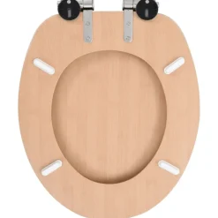 vidaXL Asiento inodoro WC con tapa de cierre suave MDF diseño bambú Clearance