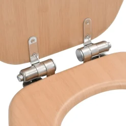 vidaXL Asiento inodoro WC con tapa de cierre suave MDF diseño bambú Clearance