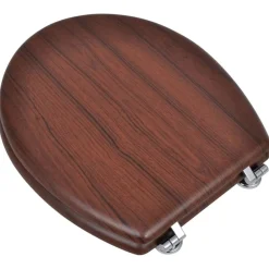 vidaXL Fontanería-Asiento inodoro WC MDF tapa diseño marrón