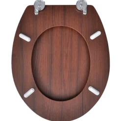 vidaXL Fontanería-Asiento inodoro WC MDF tapa diseño marrón