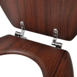 vidaXL Fontanería-Asiento inodoro WC MDF tapa diseño marrón