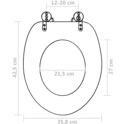 vidaXL Fontanería-Asiento inodoro WC MDF tapa diseño marrón