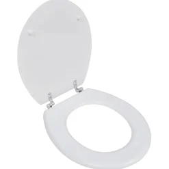 vidaXL Asiento inodoro WC MDF tapa diseño blanco Clearance