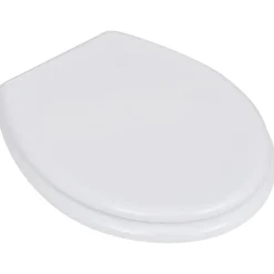 vidaXL Asiento inodoro WC MDF tapa diseño blanco Clearance