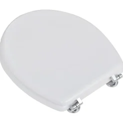 vidaXL Asiento inodoro WC MDF tapa diseño blanco Clearance