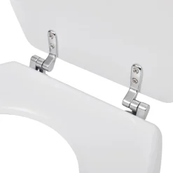 vidaXL Asiento inodoro WC MDF tapa diseño blanco Clearance