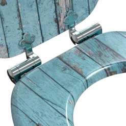 vidaXL Fontanería-Asiento inodoro WC 2 uds tapa de cierre suave MDF madera vieja