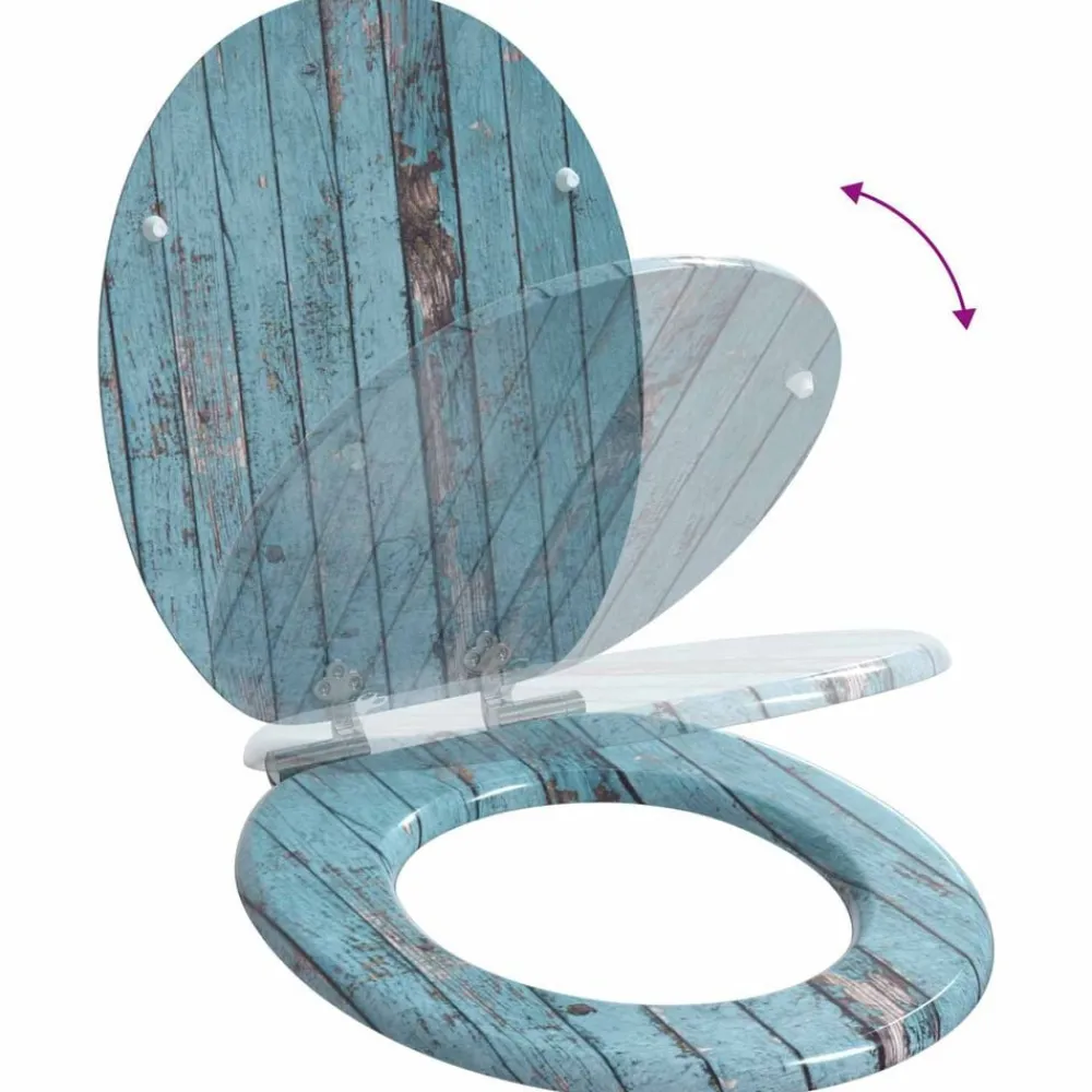 vidaXL Fontanería-Asiento inodoro WC 2 uds tapa de cierre suave MDF madera vieja