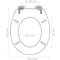 vidaXL Asiento inodoro WC tapa de cierre suave MDF marrón Clearance