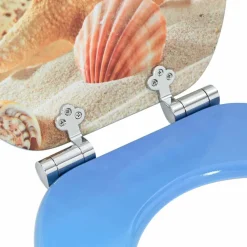 vidaXL Asiento inodoro WC 2 uds tapa de cierre suave MDF diseño concha Hot