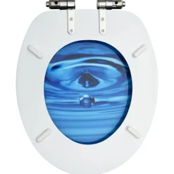 vidaXL Fontanería-Asiento inodoro WC MDF tapa de cierre suave diseño gota