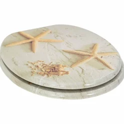 vidaXL Fontanería-Asiento inodoro WC 2 uds tapa cierre suave MDF estrella de mar