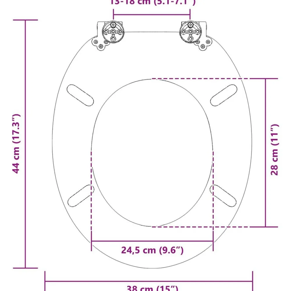 vidaXL Fontanería-Asiento inodoro WC 2 uds tapa cierre suave MDF estrella de mar