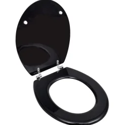 vidaXL Asiento inodoro WC MDF tapa diseño negro Online