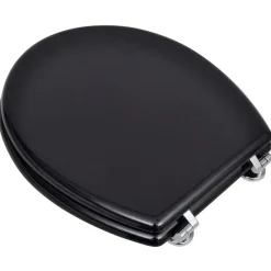 vidaXL Asiento inodoro WC MDF tapa diseño negro Online