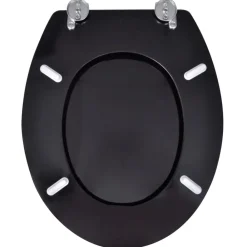 vidaXL Asiento inodoro WC MDF tapa diseño negro Online