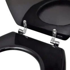 vidaXL Asiento inodoro WC MDF tapa diseño negro Online