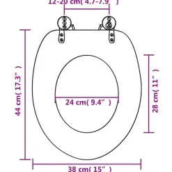 vidaXL Fontanería-Asiento inodoro WC MDF tapa delfines