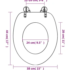 vidaXL Asiento inodoro WC con tapa de cierre suave MDF estrella de mar Outlet
