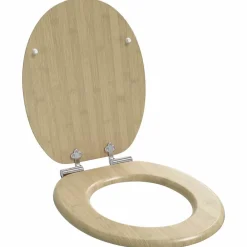 vidaXL Fontanería-Asiento inodoro WC 2 uds tapa de cierre suave MDF diseño bambú