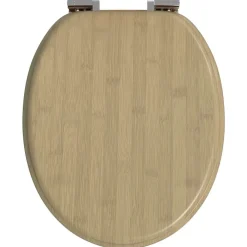 vidaXL Fontanería-Asiento inodoro WC 2 uds tapa de cierre suave MDF diseño bambú
