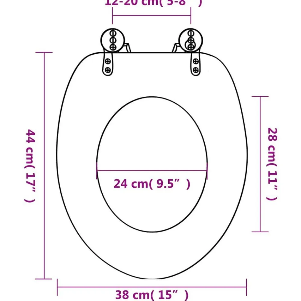 vidaXL Fontanería-Asiento inodoro WC MDF tapa de estrellas de mar
