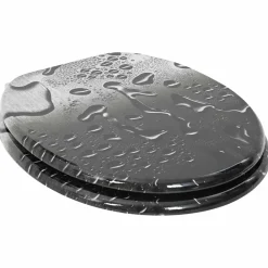 vidaXL Asiento inodoro WC 2 uds tapa cierre suave MDF diseño gota agua Clearance