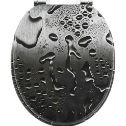 vidaXL Asiento inodoro WC 2 uds tapa cierre suave MDF diseño gota agua Clearance