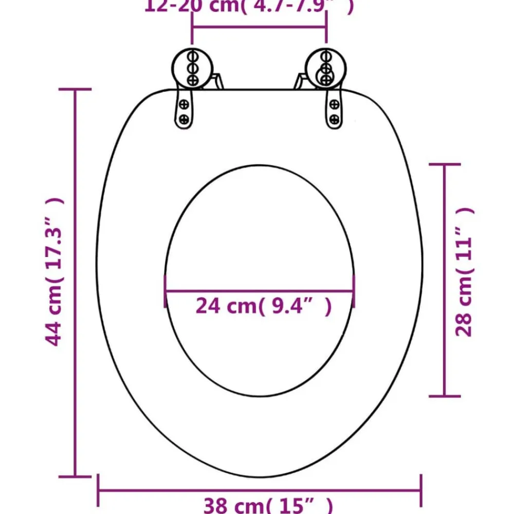 vidaXL Fontanería-Asiento inodoro WC tapa de cierre suave MDF diseño Nueva York