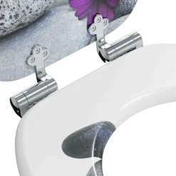 vidaXL Asiento inodoro WC 2 uds tapa cierre suave MDF diseño piedras Outlet