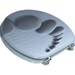 vidaXL Fontanería-Asiento inodoro WC MDF tapa piedras
