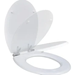 vidaXL Fontanería-Asiento inodoro WC MDF tapa de cierre suave diseño blanco