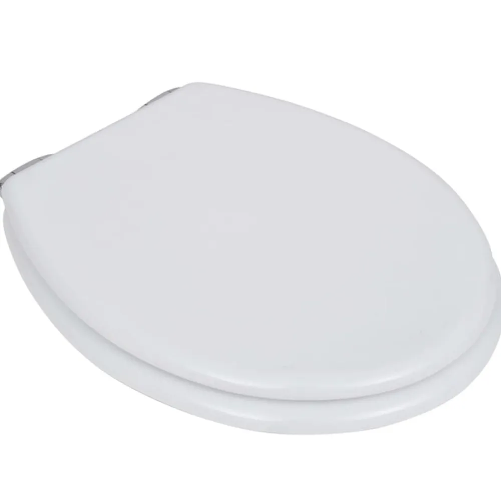 vidaXL Fontanería-Asiento inodoro WC MDF tapa de cierre suave diseño blanco