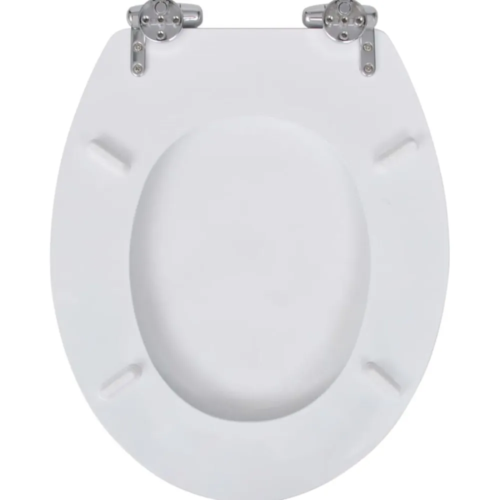 vidaXL Fontanería-Asiento inodoro WC MDF tapa de cierre suave diseño blanco
