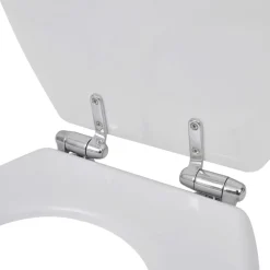 vidaXL Fontanería-Asiento inodoro WC MDF tapa de cierre suave diseño blanco