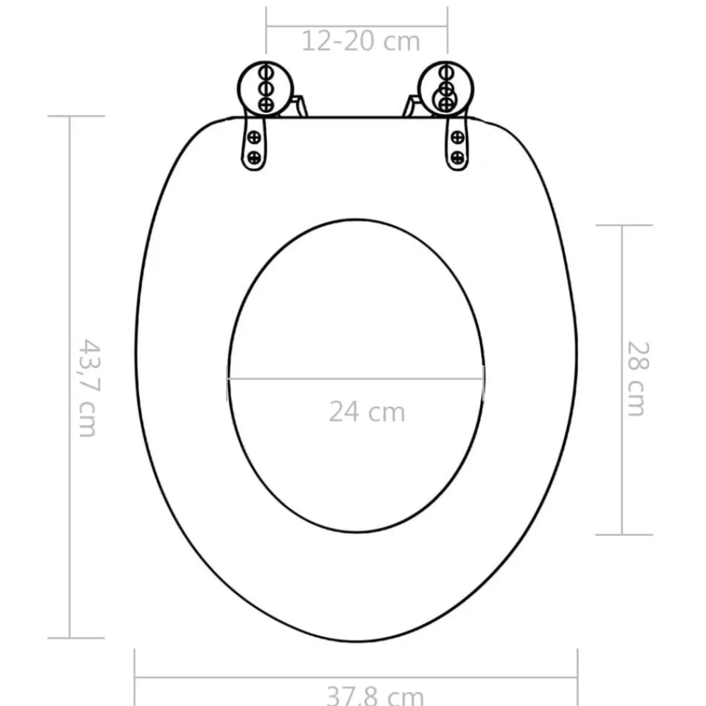 vidaXL Fontanería-Asiento inodoro WC con tapa de cierre suave MDF diseño concha