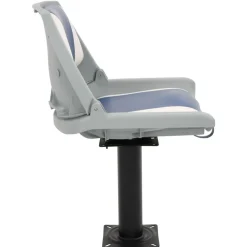 vidaXL Asiento para barco con pedestal giratorio 360° Azul y blanco Best