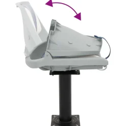 vidaXL Asiento para barco con pedestal giratorio 360° Azul y blanco Best