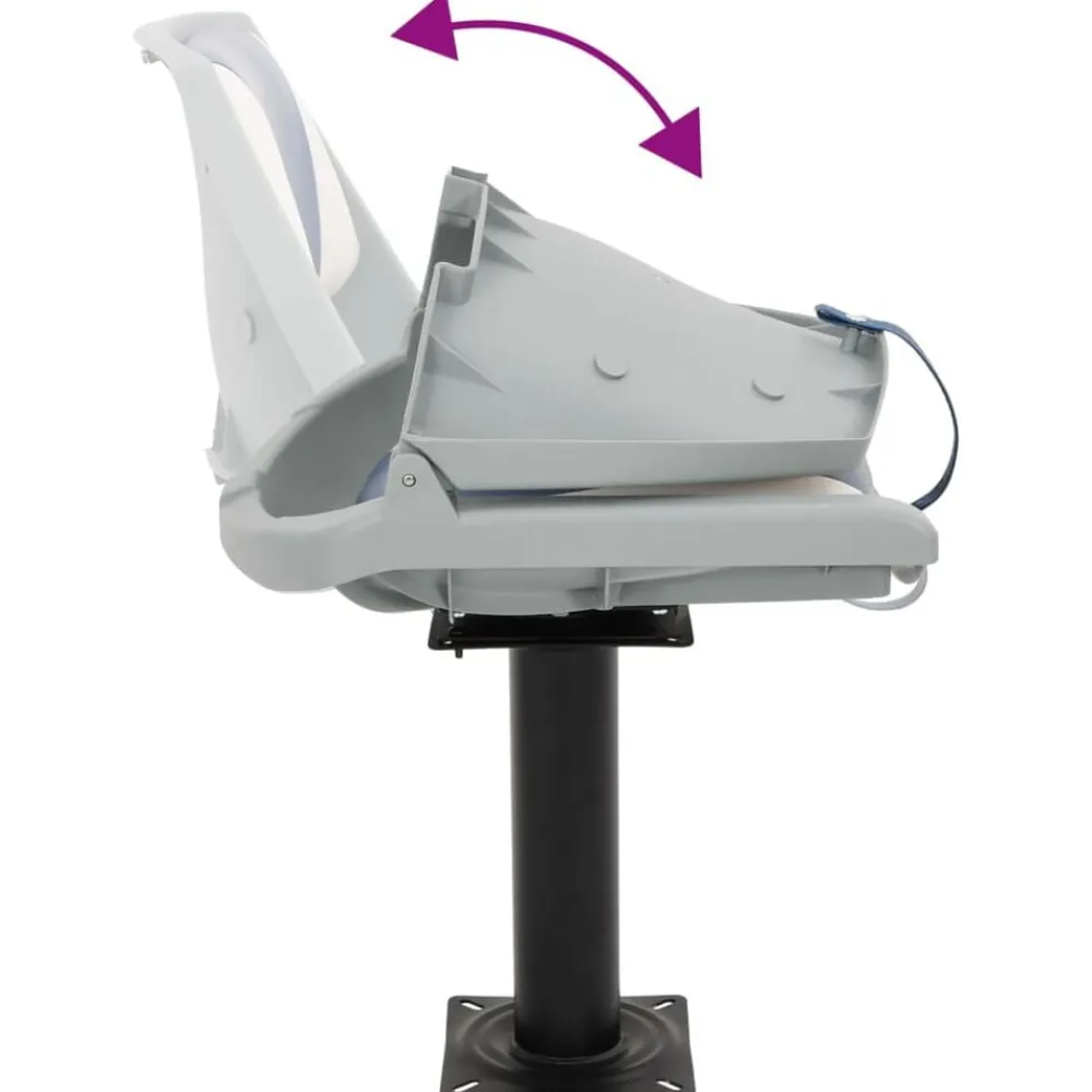 vidaXL Asiento para barco con pedestal giratorio 360° Azul y blanco Best