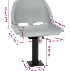 vidaXL Vehículos-Asiento para barco con pedestal giratorio 360°
