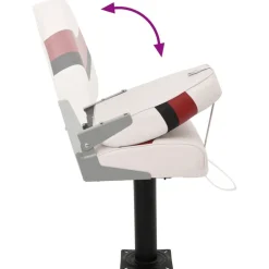 vidaXL Asiento para barco con pedestal giratorio 360° Blanco y rojo Online