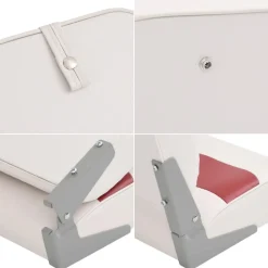 vidaXL Asiento para barco con pedestal giratorio 360° Blanco y rojo Online
