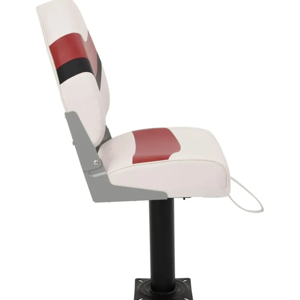 vidaXL Asiento para barco con pedestal giratorio 360° Blanco y rojo Online