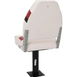 vidaXL Asiento para barco con pedestal giratorio 360° Blanco y rojo Online