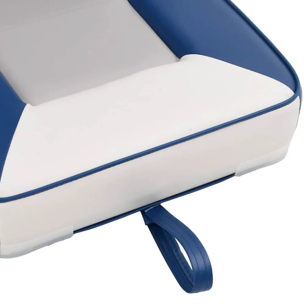 vidaXL Asiento para barco con pedestal giratorio 360° Blanco y azul Online