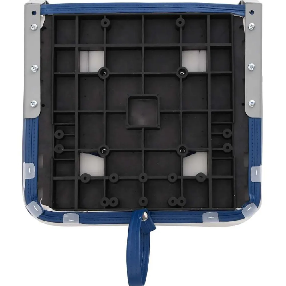 vidaXL Asiento para barco con pedestal giratorio 360° Blanco y azul Online