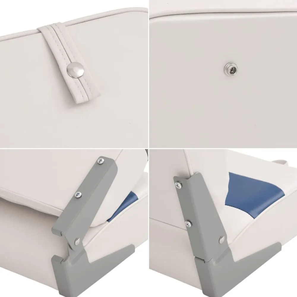 vidaXL Asiento para barco con pedestal giratorio 360° Blanco y azul New