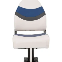 vidaXL Asiento para barco con pedestal giratorio 360° Blanco y azul New