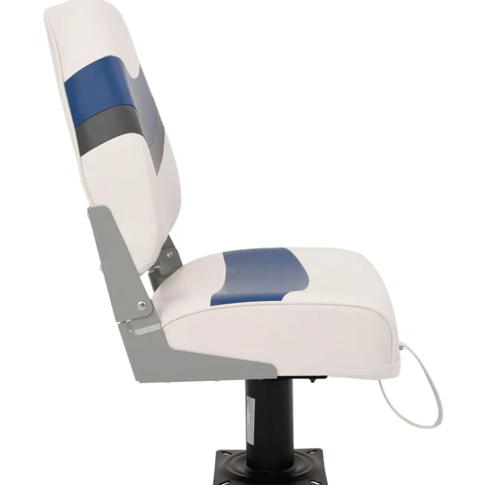 vidaXL Asiento para barco con pedestal giratorio 360° Blanco y azul New